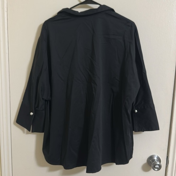 EUC Tuckernuck Women's Willow Black 3/4 Sleeve Blouse XL - Picture 5 of 6